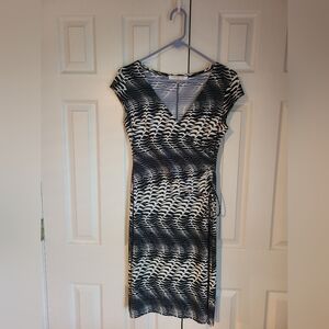 Evan Picone Dark Navy Blue and White  Dress Size 8